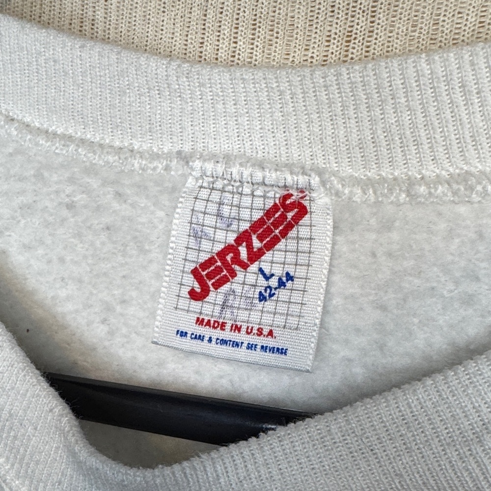 Vintage Jerzees White Sweatshirt with Red Logo Sligo friends singers L - Picture 2 of 4